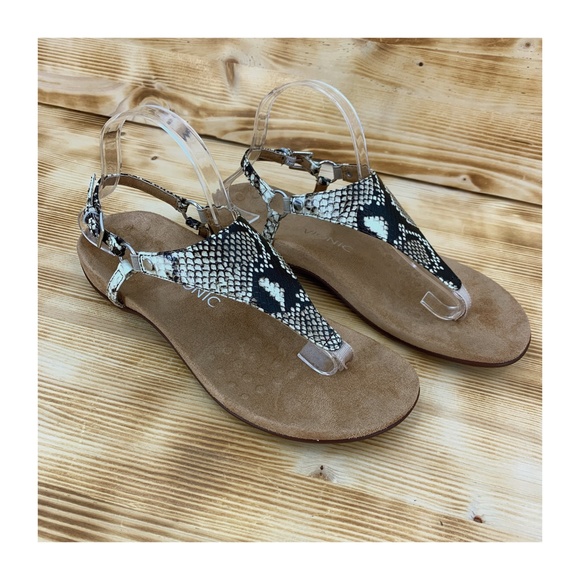 Vionic Shoes - Vionic Kirra Backstrap Thong Snakeskin Pattern Sz 10